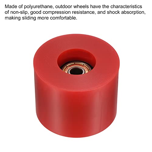 60mm Longboard Wielen met lagers ABEC-11, 4 Pack Street Wielen voor Skateboards Cruiser Wielen Vervanging 80A, Red Golden 3