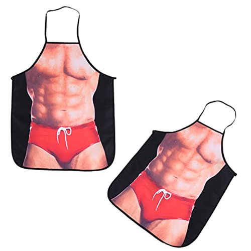 Grappige 3D Keukenschorten, Sexy Bikini Mannen Vrouwen Model Waterdichte Schort voor het koken BBQ Koken Party Gagging Koppels Gifts Nieuwheid, Muscular Man in Bikini, 18 * 18 * 1cm, Muscular man in bikini, modern 5
