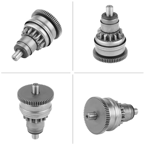 v starter bendix + starter motor vrijwiel, Starter Gear Clutch Assemblage voor GY6 49ccm 50ccm 139QMB Scooter Moped ATV Replacement Accessoire, zilveren toon