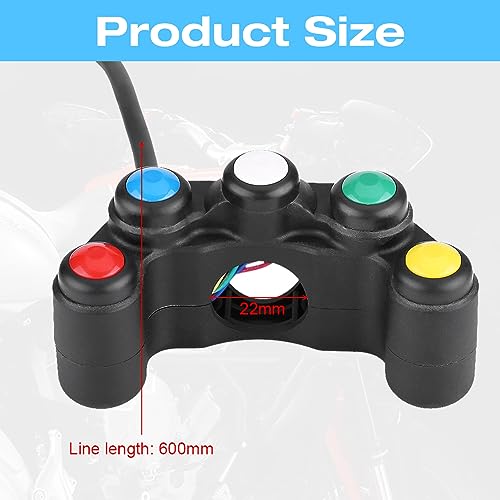 Universeel 22mm 5 in 1 Motorfiets Handvat Koplamp Gevaar BRAMS Mistverlichting Hoorn Aan/uit Schakelsloten & Accessoires