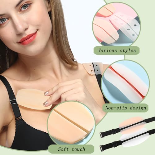 6 Paren Siliconen BH Strap Kussens, BH Strap Pads Houder, Verlossing pijn schouder Pads, Zachte BH Strap Kussens, Non-Slip BH Strap Houder voor Vrouwen Meisjes, BH Liners (3, Multicolour 5