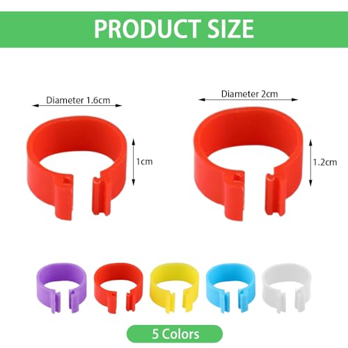 20st Chicken Been Ringen Pluimvee Enkelband Ringen Bird Clip Rings Plastic Chicken Leg Ring Multi-Kleur voor Gamefowl Turkije Eend Guinee