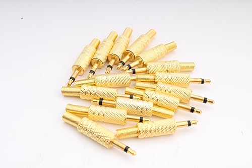 15PCS TS Mono Plug 3,5mm Soldeer DIY Audiokabel Plug Vervanging Headphone Headset Plug Gold Color