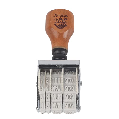 Créatif Datum Seal Rouleau en Bois Timbre Vintage Politie avec Base pour DIY Scrapbooking Art Decoration 5