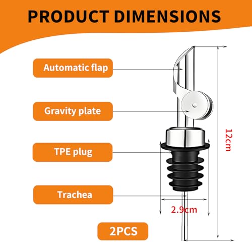 2 stuks Olijfolie uitgietsel, gedistilleerde drank, olijfolie uitgietsel, uitgietselolie, uitgietselolie, uitgietsel, uitgietsel van flessen, uitgietsel van roestvrij staal, voor alcohol, olijfolie