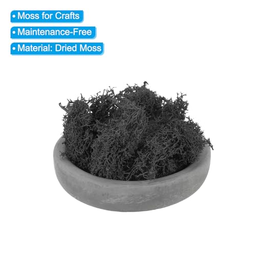 50g nep mos, bewaard rendier mos kunstmatige mos lichen centrumstukken decor faux mos voor pot planten Kerstmis ambacht, zwart 3
