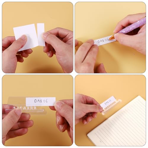 100 st. Ophangen Tabbladen voor mappen, Transparante, Plastic hangen Tabbladen voor mappen met papieren inlegvels naar Office School Home Document Organisatie en snelle identificatie 5