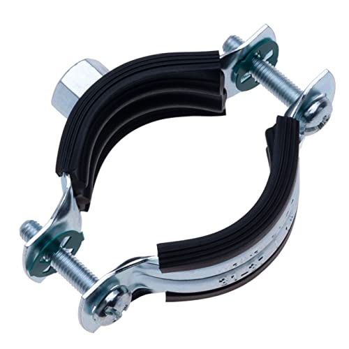 47-52mm pijpklem met zwarte rubberen lijn, twee stuks buisklem met M8 vrouwelijke draadwand bevestigd, buissteun, Splitring Hanger verstelbaar (2 Pack)