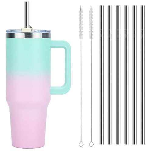 6 st Roestvrij stalen riemen, 1cm extra breed en 30cm lange herbruikbare straws Roestvrij staal met 2 reinigingsborstels, Eco-vriendelijk, Wasbaar, Ideaal voor gladheid, Milkshakes