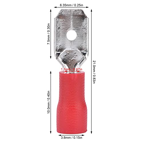 100 st. Geïsoleerde spade Quick Deconnectors Kit Koper PVC voor Marine Automotive Boat Truck (MDD 1,25-250)