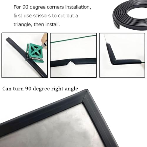 Edge Trim U Seal Black Rubber U-Channel Rand Trim Rubber Seal, U Shape Weather Stripping voor Randbeschermer Past 3/64" - 5/64" Rand 20ft Lengte 5