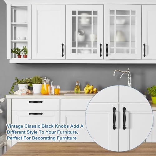 6 Stuks Lade Handgrepen Vintage Meubels Handgrepen Gat Spacing 64mm Retro Kabinet Handvat Zwart voor Tuindeur Keuken Kabinet Deuren Laden Handgrepen Zwart 4