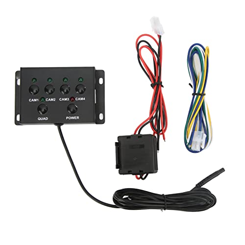 Rearview Camera Control Box, 4 kanaal Video Splitter, 4 kanaal Video Splitter 1080P AHD DC12V 24V Camera Video Schermschakelaar voor RV Truck Bus Trailer