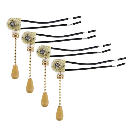 4Pcs Pull Switch Vervanging Pull Chain Switch Universele Plafond Ventilator Wandlamp Vervanging 250V 125V