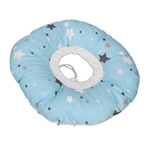 Piercing kussen voor zijsleepers, lichtblauwe ster patroon donut kussen ronde katoen piercing kussen met oorgat voor oorpijn Sores Relief 4