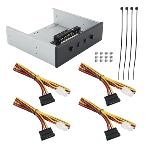 4 Switch SATA HDD Power Controller voor Desktop PC met IDE SATA 15-Pin Interfaces en 2 x 2,5" harde schijf Slots 4
