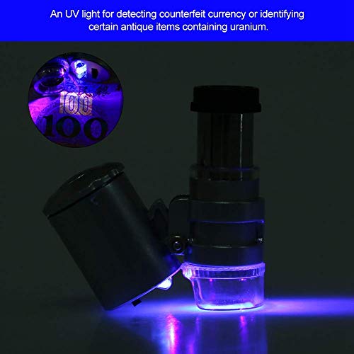 60X Mini Microscoop, Vergrootglas van de zak Vergrootglas met LED-lichtfunctie voor het detecteren van vals geld en het gebruik van sieraden winkels 4