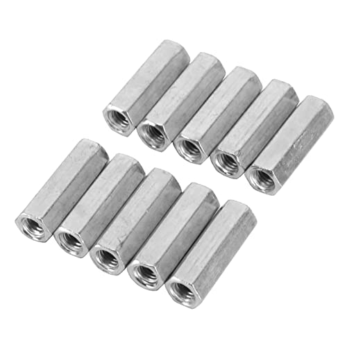 10Pcs M6 Long Rod Nut Hex Nut Vrouwelijke Thread Straight Fit Hex Bar Threaded Rod Rod Studding Hex Galvanized (M6 * 30)