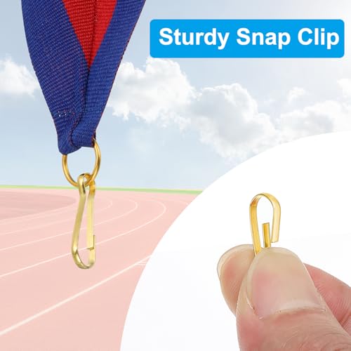Award Neck Ribbons met Click Clips, 10 stuks Polyester Striped Medal Lanyards Ribbon voor Competitie, Sportbijeenkomsten, Sportfeest, Groen Wit 4