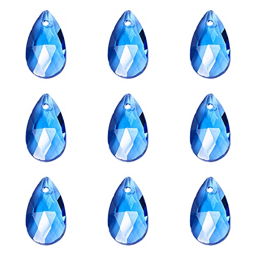 100 st Teardrop glazen kralen, Royal Blue, Facet Village Crystal kralen, Top Geborsteld hanghangers voor juwelen maken Chandelier Home Ophangen Decor, Gat: 1mm