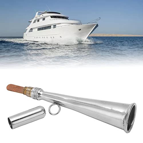 Boot Mist Horn, Handmatige Air Horn voor Boot, Handheld Roestvrij staal Mist Horn, Luid Signaal Whistle voor Noodhulp back-up