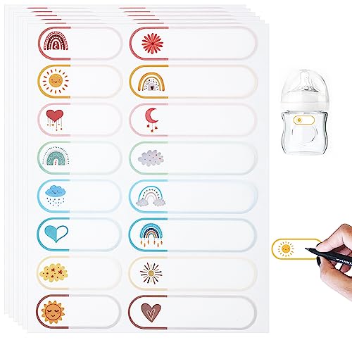 160 st. Baby fles etiketten voor dagverzorging, waterdichte naam Tags leuke kinderen Naam Label Stickers School Day Care Supplies voor Waterfles Lunch Box Kleding (2 maten
