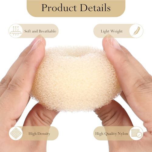 Donut Hair Maker Set, 6 Donut Makers, 5 Onzichtbare Netten, 5 Pompomen, 20 U-Shaped Clips voor kinderen, meisjes en vrouwen 3