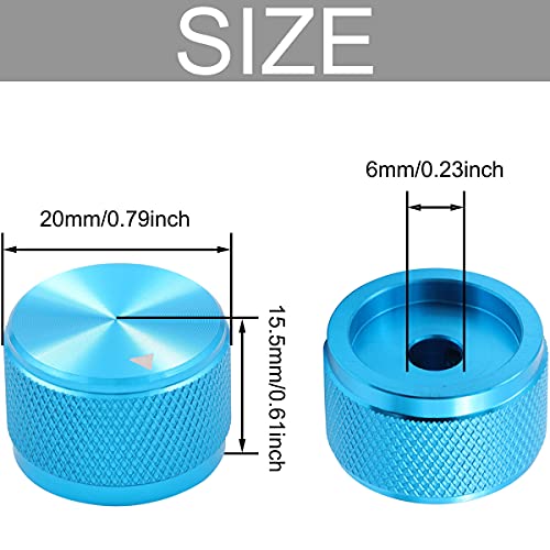 Blue Aluminium Rotary 4 Piece Electronic Control Potentiometer Knob voor 6mm Diameter Axis Volume Knobs, Audioknop, Elektrische Gitaarknoppen, Switch Knob