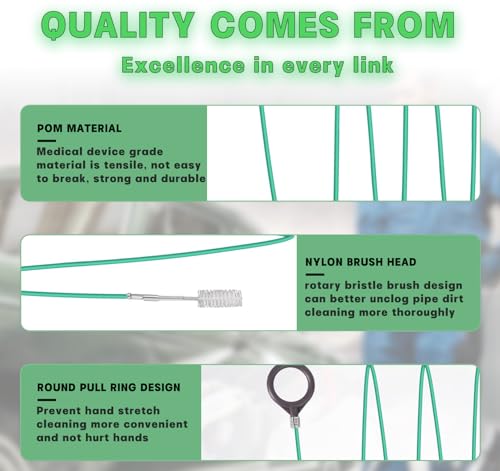 Reinigingsborstel voor schuifdak, afvoerreinigingshulpmiddel, afvoerborstel, 300 cm afvoerborstel, geschikt voor het reinigen van zonnedaken, benzinetanks en afvoeren 3