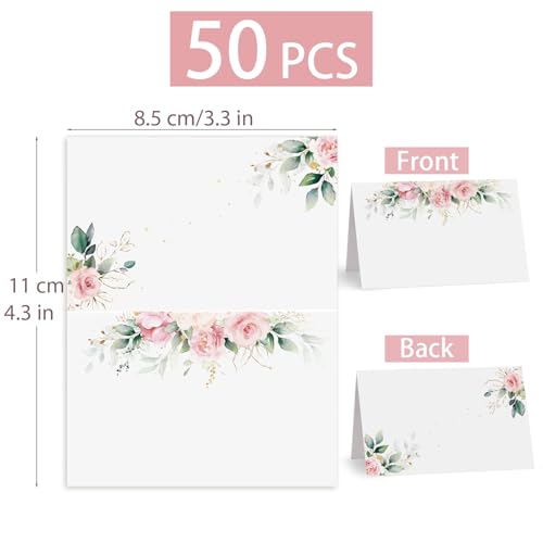 50 stuks bruiloft Place kaarten bloem tafel zitten kaarten papier tented bruiloft naam kaarten voor tafel instelling verjaardag diner partij