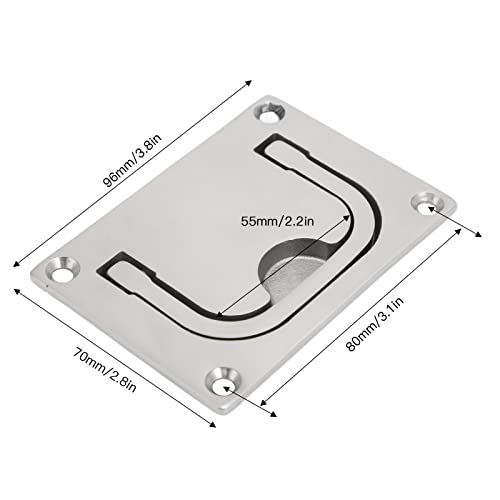 Hatch Lift Lever, Vierkante Stainless Steel Deck Hatch met Countersunk Handle Boot Lift Trekhendel, Spiegel Gepolijste Boot Hatches Countersunk Lifting Lever voor scheepsdeur 4