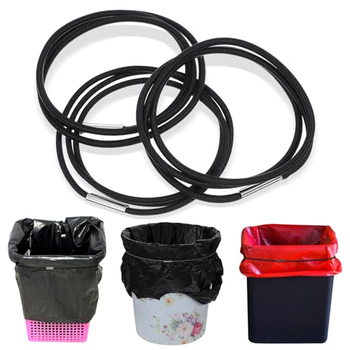 3 stuks Rubber Trash Bin Ties, Geschikt voor 13-30 Gallon Elastische afvalcontainer Ties, voor het bevestigen en koppelen van vuilnisbakken voor thuis, kantoor, school, keukentafels