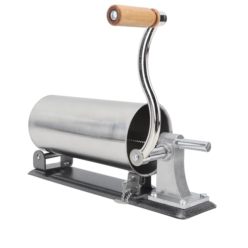 Roestvrij staal handmatige worst filler, 3 liter, worst filler met Robuuste Base, Horizontale worst maken machine