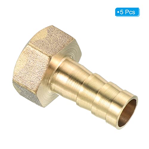 5 stuks slang stekelige montage recht 10 mm augurk G3/8 vrouwelijke draad messing minibuis aansluiting geel 3