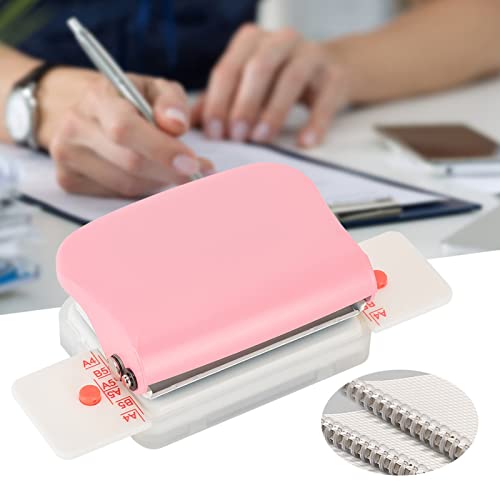 Roze 30 hole los blad papier puncher, Punch 5 vellen in een keer, voor het boren van binnenpagina's, handmatige punchmachine dagelijks papier puncher