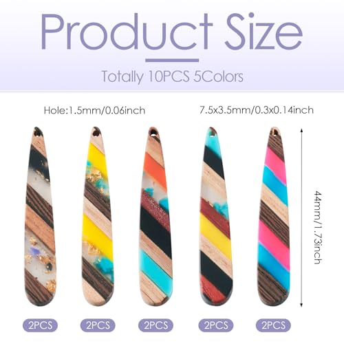 Hars Walnut Wood Bedels voor oorbellen ketting hangers Hars houten stukken Charm sieraden maken, Hars Hout 4