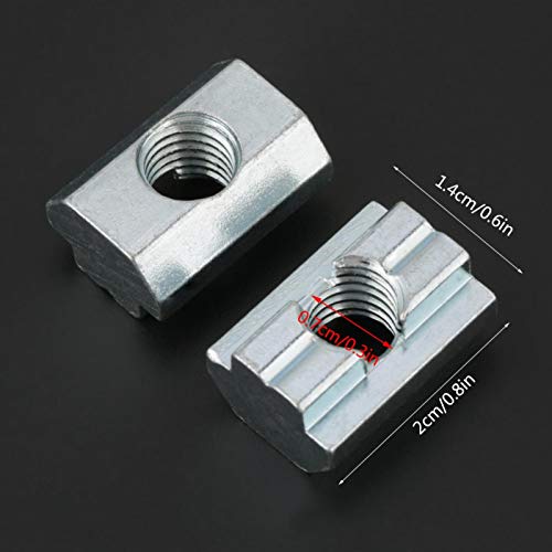 20 st T-slot Noten Hammer Head Nut M3 M4 M5 M8 Hammer Head Fixing Nut voor aluminium profiel Accessoires(Nationale standaard slider moer 40 type M8)