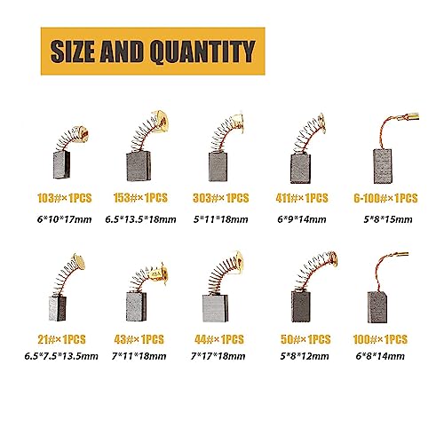 10 st 10 maten elektrisch gereedschap koolstof borstels vervanging 3