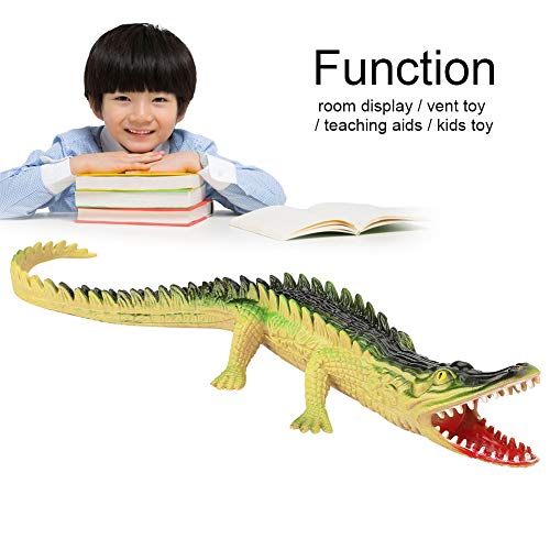 Plastic krokodillenspeelgoed, zacht plastic Krokodillen Reptielen Dieren Model met Geluid Kinderen Onderwijs Anti Stress Vent Speelgoed (Lichte kleur) 4