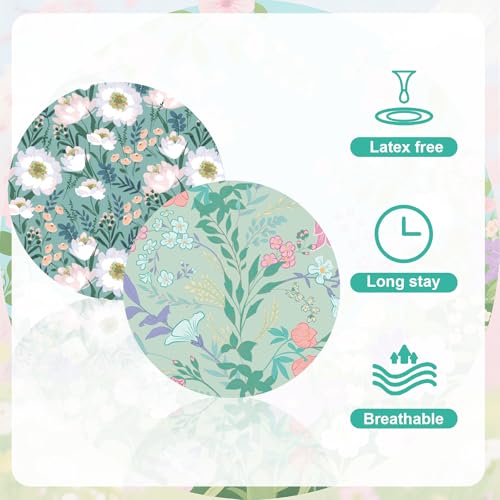 25 Stuks Sensorhoezen voor Libre 2/Libre 3, 5 Stijlen Blauwgroene Bloemen Plakpleins Zweetbestedig Waterdichte Plakstoelen Sensor 4