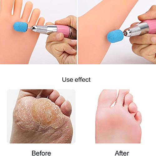 13mm x 19mm Schuurriemen voor drums, elektrische drillkoppen, nagelpoetser, zand, manicure Pedicure gereedschap (1 drill Chuck + 10 schuurkappen - blauw) 3