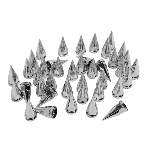 Truck Nut Covers Spiked Lug Nut Caps, 33mm Chrome Threaded Spiked Lug Nut Cover Plastic Flange Anti Rust Schroef op Wiel Nut Cap voor Trucks Trailers (40st)