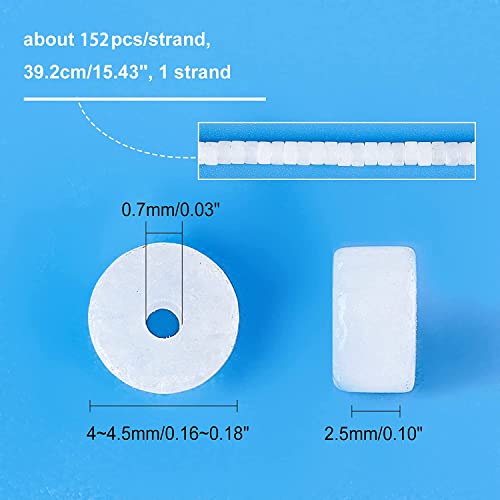 1 streng ongeveer 150 st natuurlijke witte jade kralen, 4.5mm Heishi Disc kralen strengen platte ronde stenen losse kralen voor DIY Choker armbanden ketting sieraden Craft maken 5