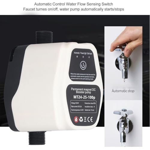 MT24 25 100p White Booster Pump, volledig automatische intelligente detectie, Silent Water Pressure Booster Pump met stroomsnelheid van 25 liter per minuut, isolatieklasse H (EU-plug) 4
