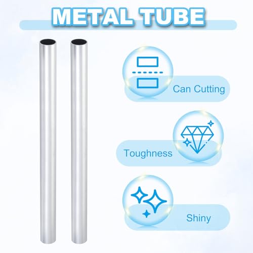 6063 Aluminium buis, 2Scs 15mm OD 1mm Dikte 300mm Lengte Aluminium Ronde Tube Naadloze Metalen Straight Pijp voor DIY Ambachten Industriële Model Meubilair 5