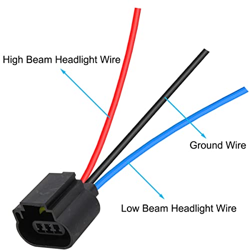 9008 H13 koplamp stopcontact kabelboom, 3 stuks vrouwelijke adapter koplamp LED koplamp plug vervanging vrouwelijke stopcontacten voor H13LL koplampen lampen