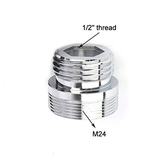 Gereedschap Faucet Adapter 1/2" Wire Connector Solid Metal Aerator Connector voor Keuken Washroom Tap (M24-1/2, 2st)