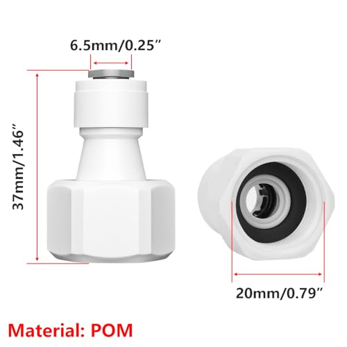 2 st waterfilteraansluiting, 1/2 inch mannelijke draad aan 1/4 inch snelkoppelingen, slang snelkoppelingen