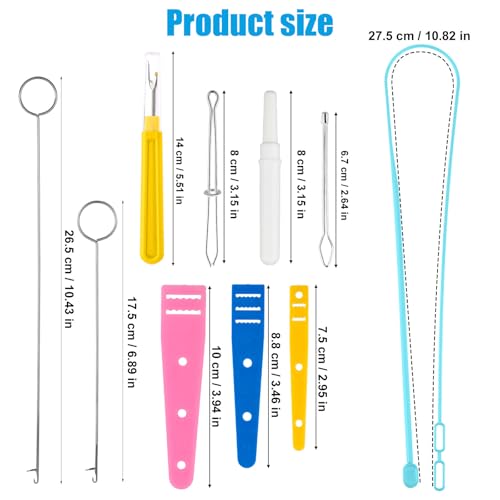 12 Stuks koord gids, flexibele Plastic koord naalden met Pull Clip DIY Garens Naaigereedschappen voor Easy Hoodies Jassen & broek