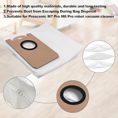 9 Pack lekvrije speciale grote capaciteit stofzakken voor Proscenic M7 Pro M7 Max Stofzuiger accessoire 4